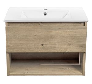 Mueble vanitorio Belle Nogal 60 cm + cubierta