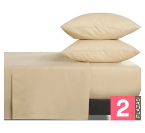 Juego de sábanas 2 plazas 144 hilos Lisas taupe