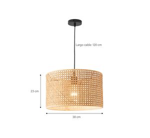 Pantalla de lámpara colgar 40 W E27 Malta natural