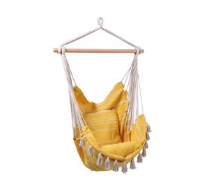 Hamaca flecos mostaza Outzen