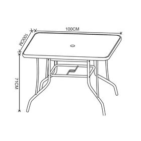Mesa cuadrada 100 cm Outzen