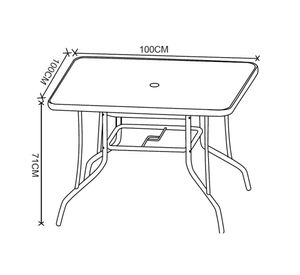 Mesa cuadrada 100 cm Outzen