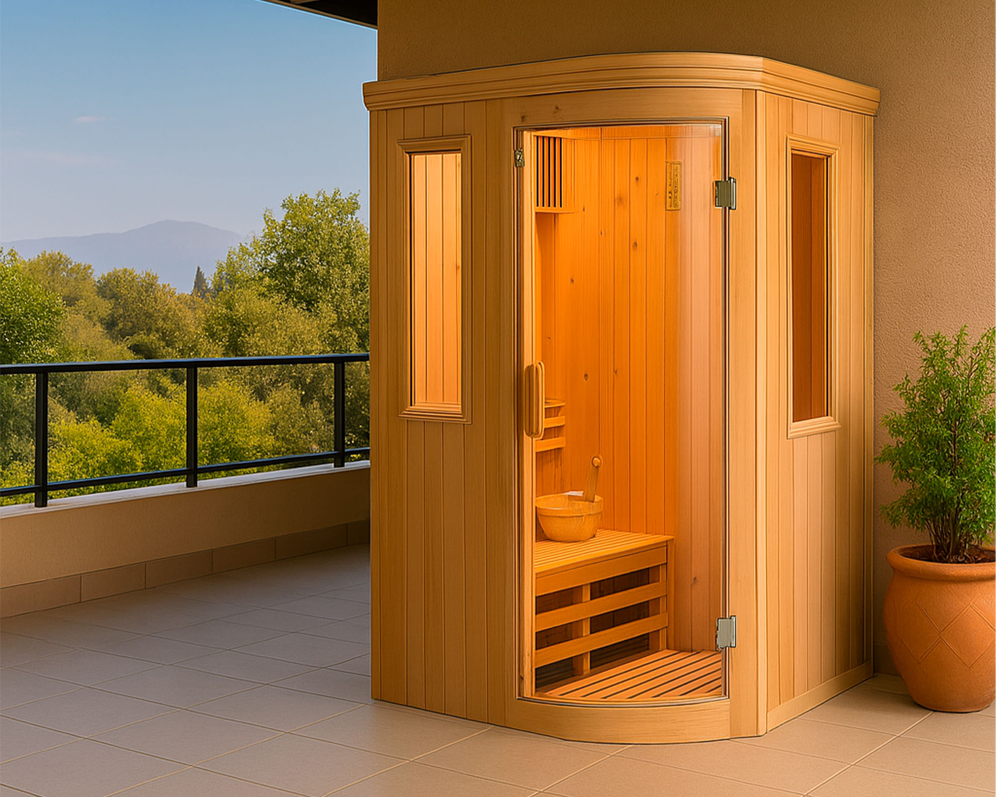 Sauna 2 personas Lahti natural Norglas | Easy.cl