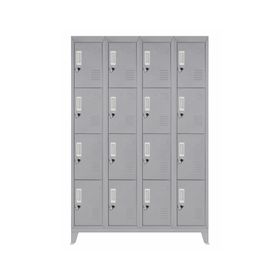 Locker 4 cuerpos 16 puertas gris Maletek
