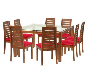 Juego de comedor 8 sillas Barcelona rojo Latam Home