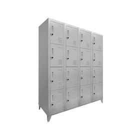 Locker 4 cuerpos 16 puertas gris Maletek