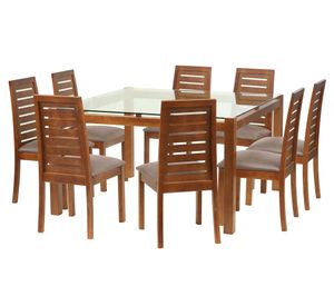 Juego de comedor 8 sillas Barcelona gris Latam Home