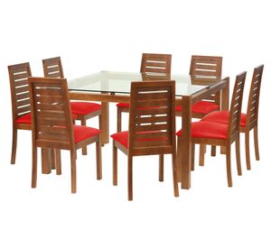 Juego de comedor 8 sillas Barcelona rojo Latam Home