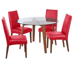 Comedor 4 sillas Valencia rojo Latam Home