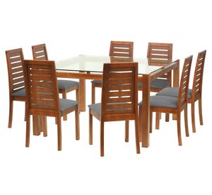 Juego de comedor 8 sillas Barcelona gris Latam Home