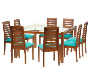 Juego de comedor 8 sillas Barcelona azul Latam Home