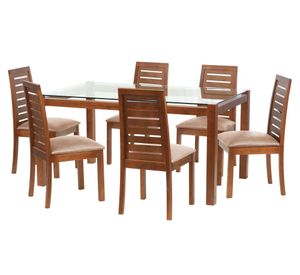 Juego de comedor cuero beige Latam Home