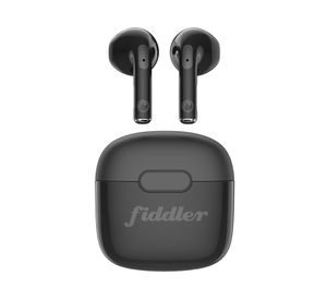 Audífono tws fiddler FD-COLORS23B bluetooth + cable tipo C negro mate