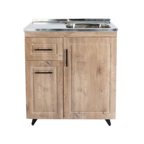 Mueble lavaplatos 80 cm + 3 espacios café Domsa
