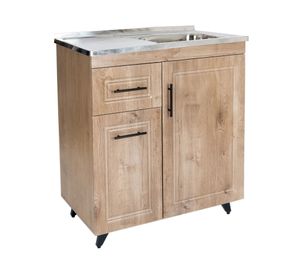 Mueble lavaplatos 80 cm + 3 espacios café Domsa