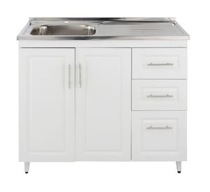 Kit mueble lavaplatos 100x50 cm derecho PD100 blanco