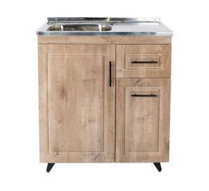 Mueble lavaplatos 50 cm + 3 espacios café Domsa