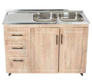 Mueble lavaplatos 50 cm + 4 espacios café Domsa