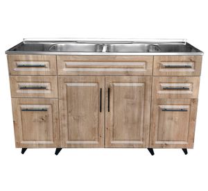 Mueble base lavaplatos 50 cm 4 puertas P150W nogal