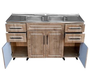 Mueble base lavaplatos 50 cm 4 puertas P150W nogal