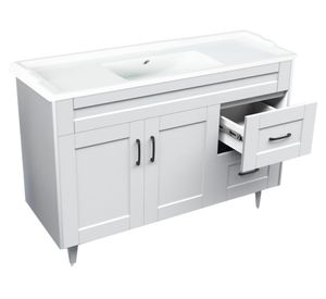 Mueble vanitorio 120 cm BM-Deluxe-120SKB+F-1 blanco Domsa