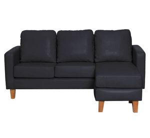 Sofá seccional Venecia PU negro