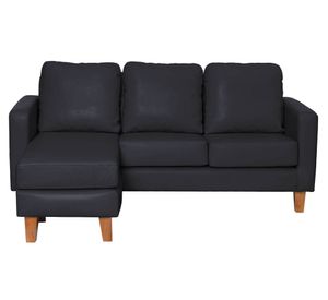 Sofá seccional Venecia PU negro