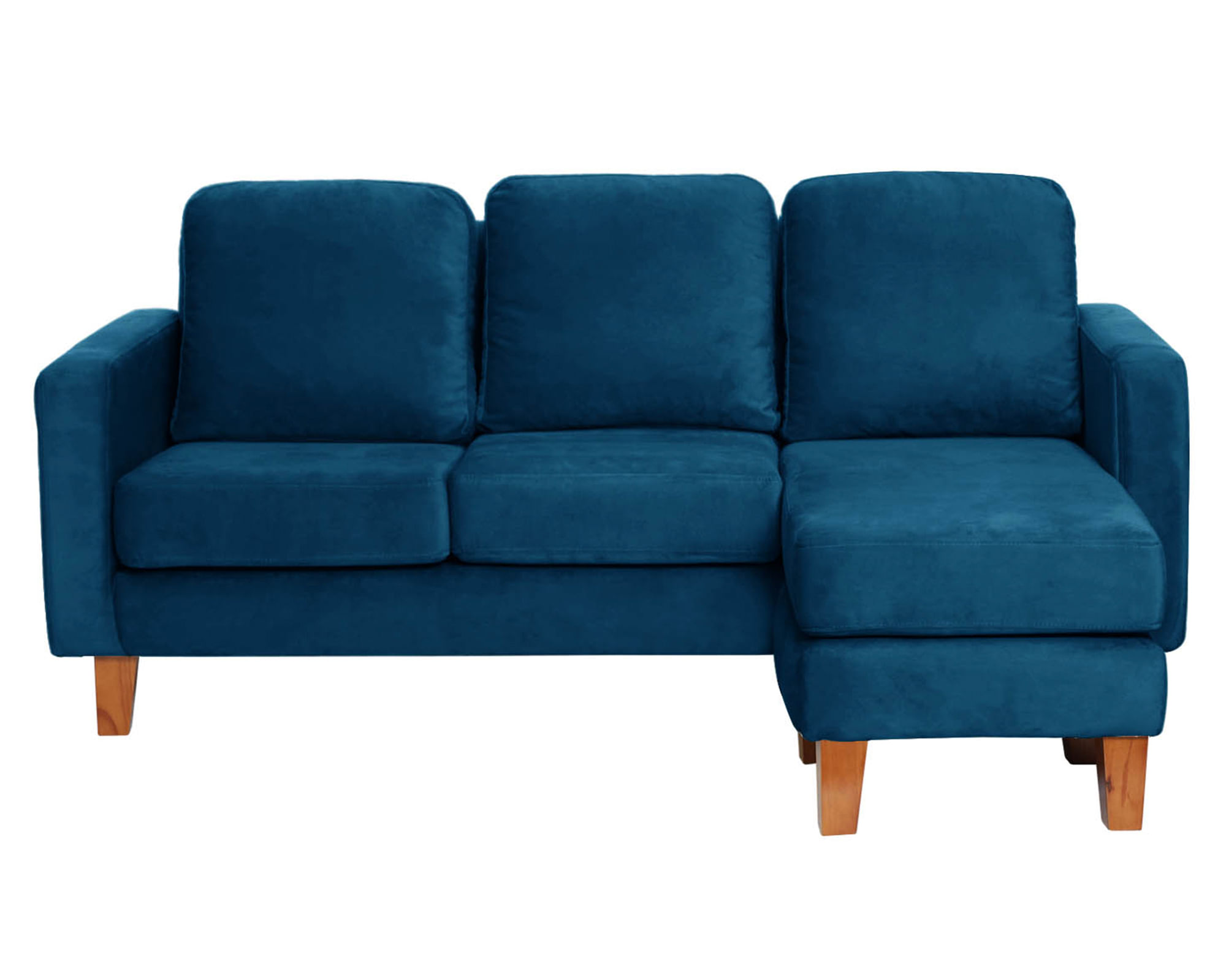Latam Home Sofá seccional Venecia velvet azul petróleo