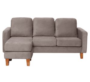 Sofá seccional Venecia velvet gris