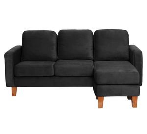 Sofá seccional Venecia velvet negro