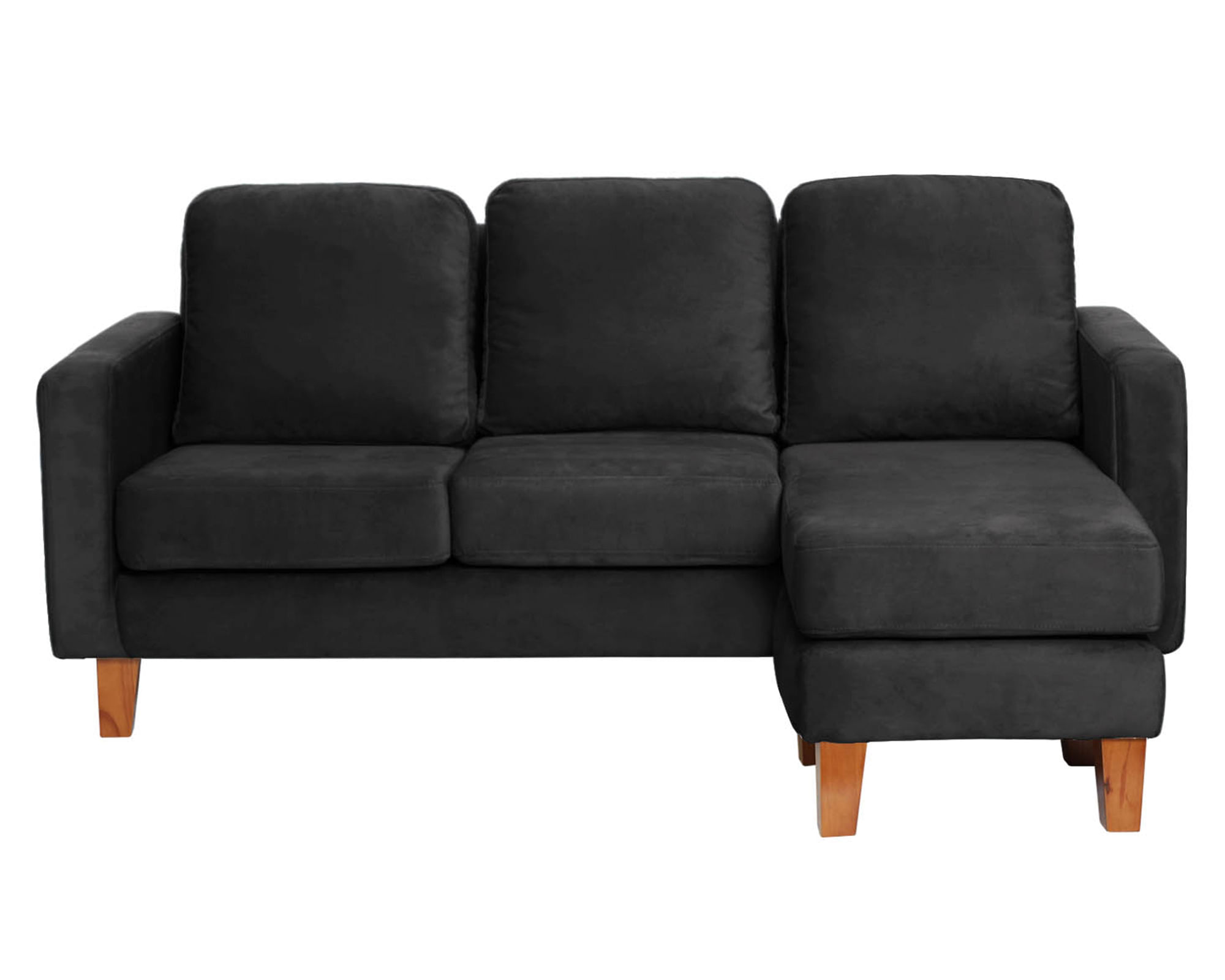 Latam Home Sofá seccional Venecia velvet negro