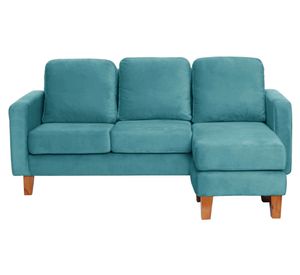 Sofá seccional Venecia velvet turquesa