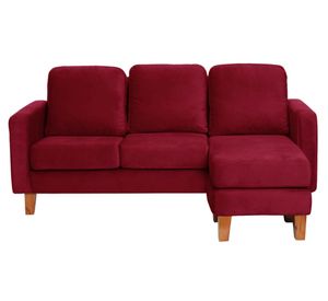 Sofá seccional Venecia velvet burdeo