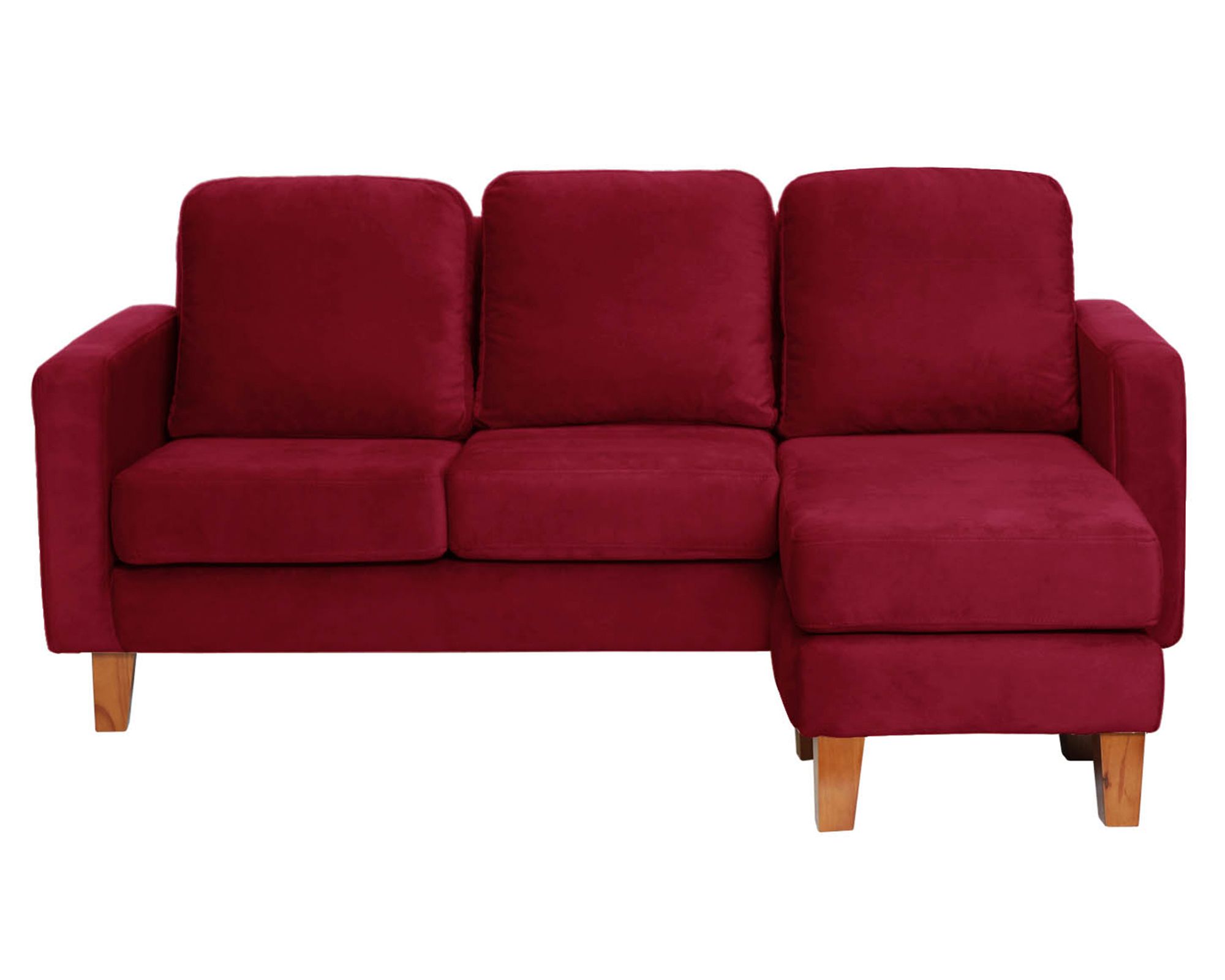 Latam Home Sofá seccional Venecia velvet burdeo
