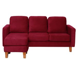 Sofá seccional Venecia velvet burdeo