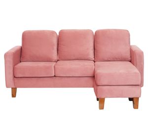 Sofá seccional Venecia velvet palo rosa