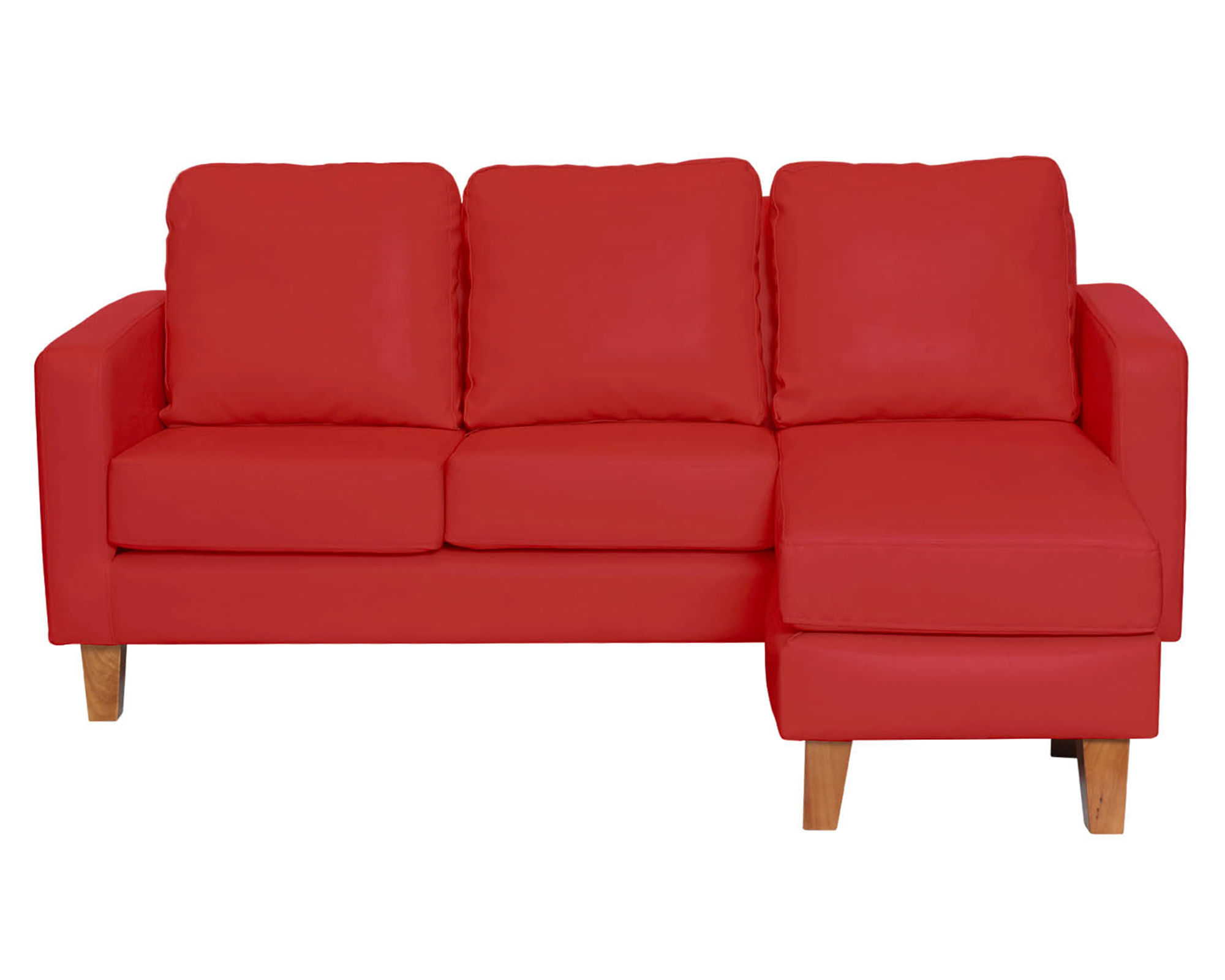 Latam Home Sofá seccional Venecia PU rojo