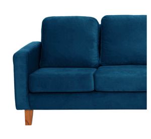 Sofá Venecia velvet azul petróleo