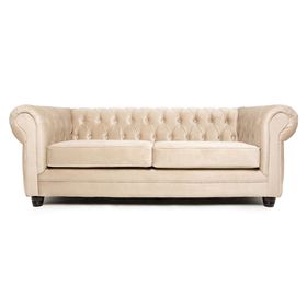 Sofá 3 cuerpos Chesterfield felpa