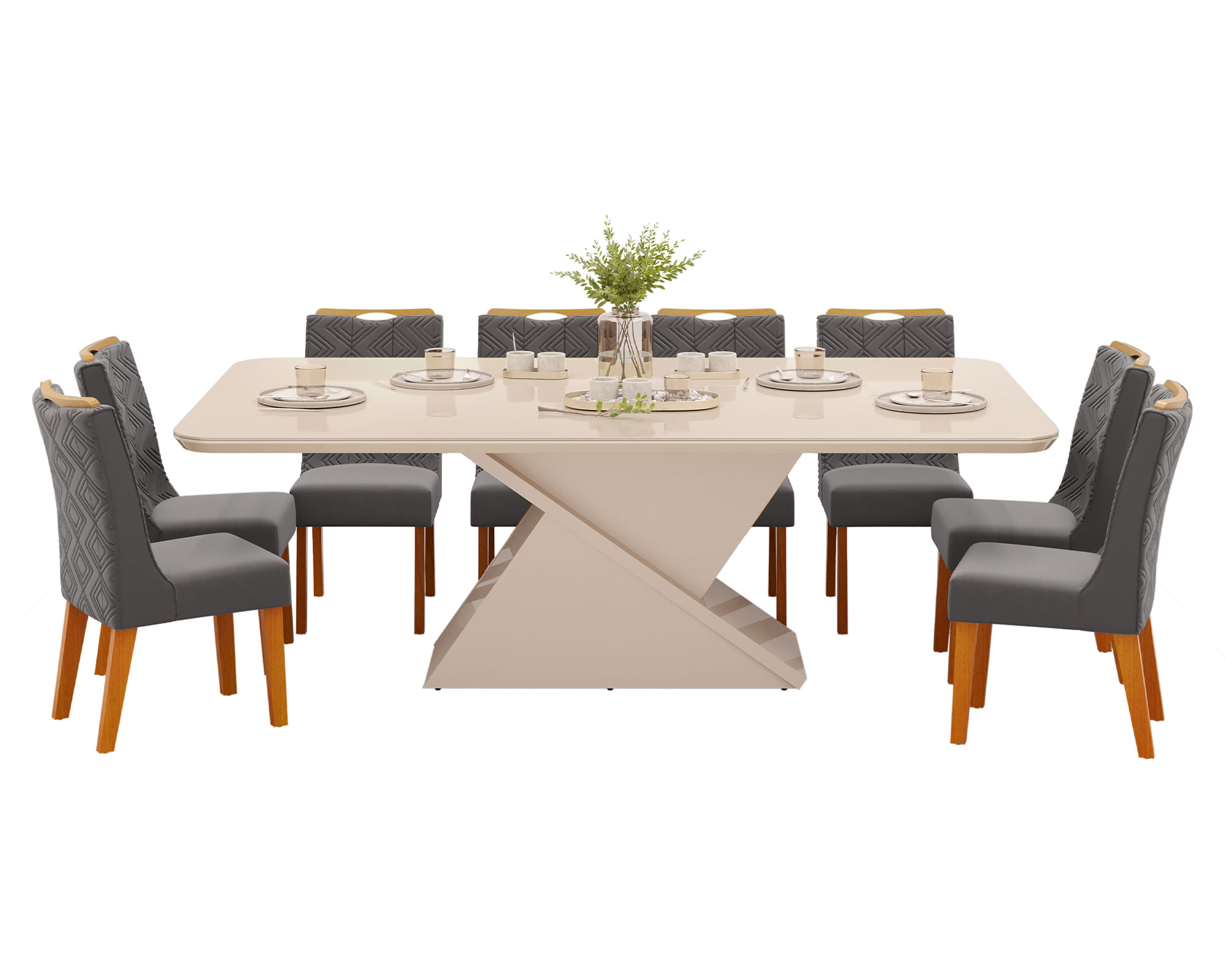 Di Poretti Design Juego de comedor 8 personas rectangular Berlin