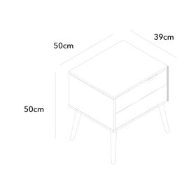 Velador Florencia blanco/natural 50x50x39 cm