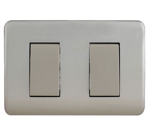 Interruptor doble iridium champagne mod beige Schneider