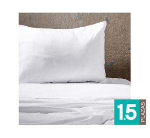 Juego de sábana 1.5 plazas microfibra Lisas blanco