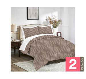 Plumón jacquard Zigzag G taupe 2 plazas