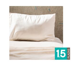 Juego de sábana 1.5 plazas microfibra Lisas crudo