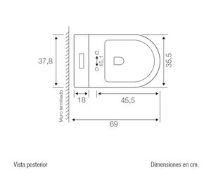WC One Piece a piso 20.5 cm Asti blanco