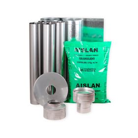 Estufa a leña Limit 480 gris 14 kW + kit de instalación