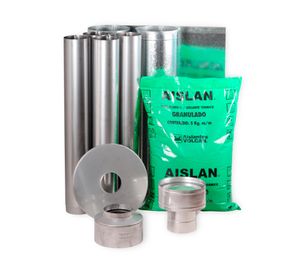 Estufa a leña Limit 480 gris 14 kW + kit de instalación