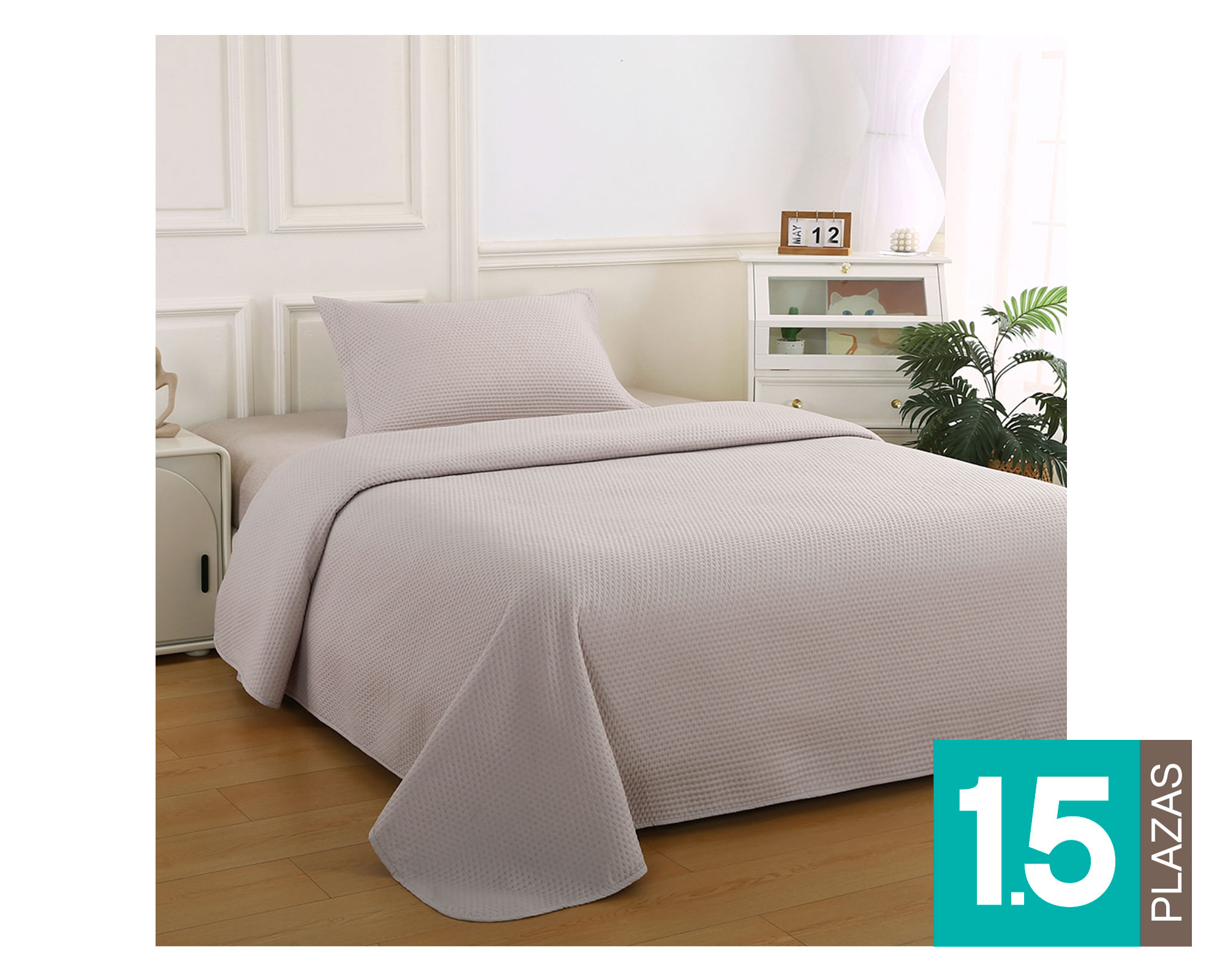 Idetex Quilt Atenas beige 1.5 plazas