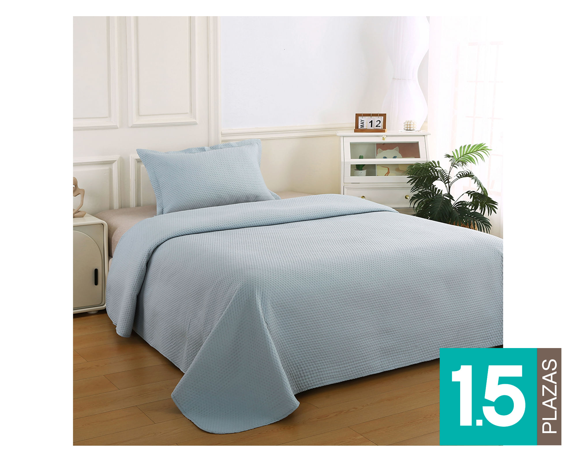 Illusions Quilt Atenas gris 1.5 plazas